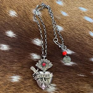 Sweetbird Studios Sterling Silver Sacred Heart Locket Necklace ❤️‍🔥
